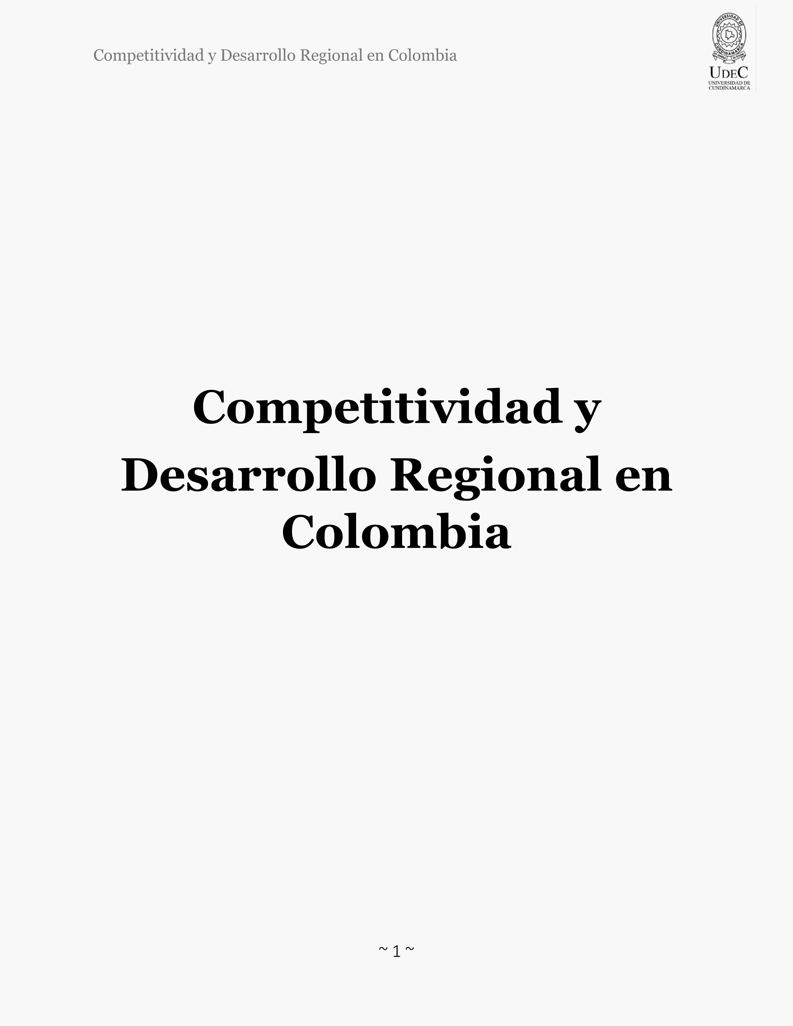 Competitividad y Desarrollo Regional en Colombia